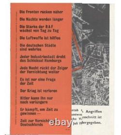 WW2 Allied Dropped Anti-German Propaganda Leaflet War On Hamburg
