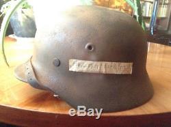 WW2 Cool original german combat SS helmet named and double decals