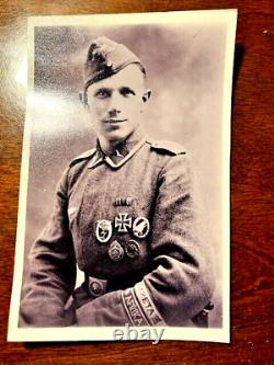 WW2 GERMAN CUFF TITLE KRETA EM, With PHOTOGRAPH