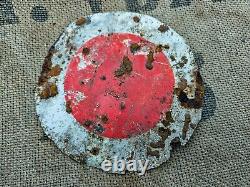 WW2 GERMAN FELDGENDARMERIE TRAFFIC WAND ROUNDEL 14. Pz. Div. RELIC from KURLAND