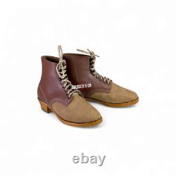 WW2 GERMAN M37 SUEDE LOW BOOTS ORIGINAL HOBNAILS ACCURATE REPRO, Made to Size