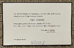 WW2 GERMAN NAVY SUPREME COMDR. Of U-BOATS KARL DONITZ MOURNING CARD with ENV. 1981