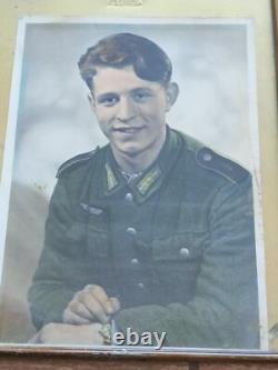 WW2 GERMAN ORIGINAL wehrmacht Beautiful photo of a young soldier + DRGM frame