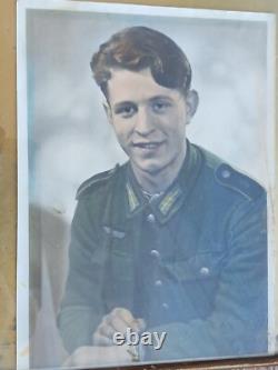 WW2 GERMAN ORIGINAL wehrmacht Beautiful photo of a young soldier + DRGM frame