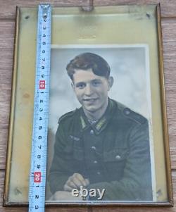 WW2 GERMAN ORIGINAL wehrmacht Beautiful photo of a young soldier + DRGM frame