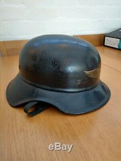 WW2 GERMAN Original Luftschutz GLADIATOR helmet, fine example great decal