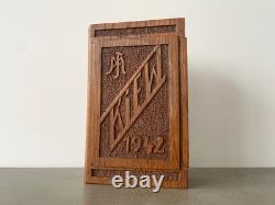 WW2 German 1942 Kiew POW Soldier Oak Box Cigarette Case Handmade Trench Art