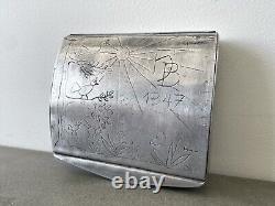 WW2 German 1947 POW Soldier Cigarette Case Wehrmacht Prisoner Of War Trench Art