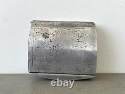 WW2 German 1947 POW Soldier Cigarette Case Wehrmacht Prisoner Of War Trench Art