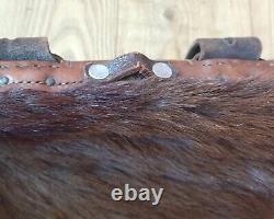 WW2 German Army M. 39 Fur Backpack with Original Leather Straps Found in Normandy