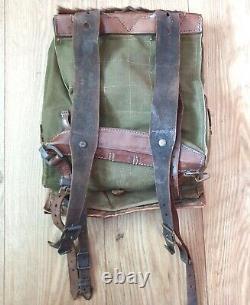 WW2 German Army M. 39 Fur Backpack with Original Leather Straps Found in Normandy