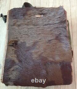 WW2 German Army M. 39 Fur Backpack with Original Leather Straps Found in Normandy