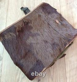 WW2 German Army M. 39 Fur Backpack with Original Leather Straps Found in Normandy