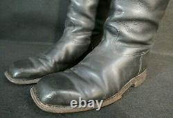 WW2 German Army Senior Officers Black Leather Riding Boots Size 11 Supple, RARE