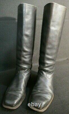 WW2 German Army Senior Officers Black Leather Riding Boots Size 11 Supple, RARE