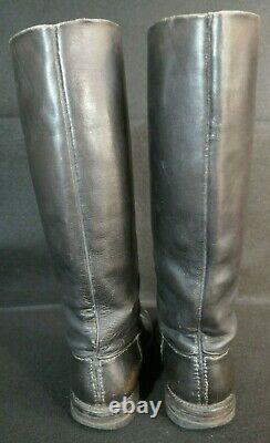 WW2 German Army Senior Officers Black Leather Riding Boots Size 11 Supple, RARE