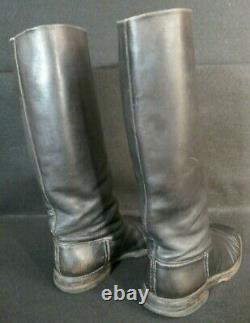 WW2 German Army Senior Officers Black Leather Riding Boots Size 11 Supple, RARE