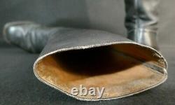 WW2 German Army Senior Officers Black Leather Riding Boots Size 11 Supple, RARE