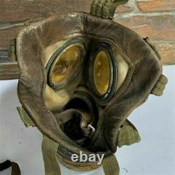 WW2 German Canvas Gas Mask Size 2 & Reichswehr Luftschutz AUER Canister Black