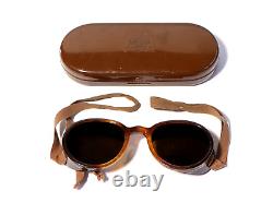 WW2 German Carl Zeiss Jena Umbral Pilot Sunglasses Goggles & Metal Case #1