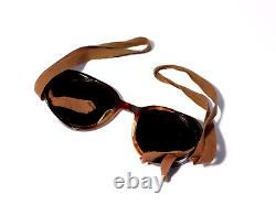 WW2 German Carl Zeiss Jena Umbral Pilot Sunglasses Goggles & Metal Case #1