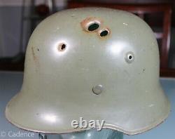 WW2 German Civil Or Parade Helmet With Shrapnel Or Bullet Hole Damage. Neat Piece