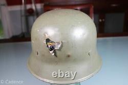 WW2 German Civil Or Parade Helmet With Shrapnel Or Bullet Hole Damage. Neat Piece