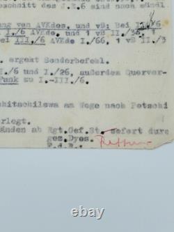WW2 German Field Order, Inf. Rgt. 6, 29 Sept 1941 Eastern Front, signed Barbarossa