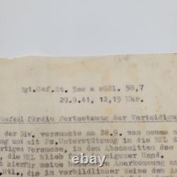 WW2 German Field Order, Inf. Rgt. 6, 29 Sept 1941 Eastern Front, signed Barbarossa