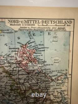 WW2 German Framed Map Rare Original'NORD-u. MITTEL-DEUTSCHLAND