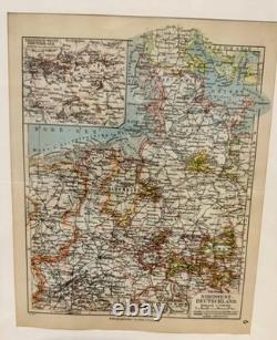 WW2 German Framed Map Rare Original'NORDWEST-DEUTSCHLAND