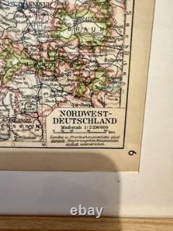 WW2 German Framed Map Rare Original'NORDWEST-DEUTSCHLAND