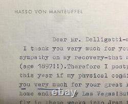 WW2 German General HASSO VON MANTEUFFEL Autograph