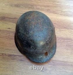 WW2 German Helmet M35/40 Combat sniper damage Original Wehrmacht WWII