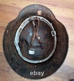 WW2 German Helmet M35/40 Combat sniper damage Original Wehrmacht WWII