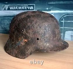 WW2 German Helmet M35 ET64 #3536 Double repainted Original Wehrmacht WWII