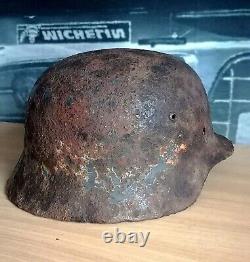 WW2 German Helmet M35 ET64 #3536 Double repainted Original Wehrmacht WWII