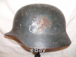 WW2 German Helmet M35 with Liner and Chinstrap Q64 Original
