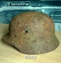 WW2 German Helmet M40/64 Camo green apple Original Wehrmacht WWII