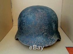WW2 German Helmet M40/64 SD WH #1222 Full Original Wehrmacht