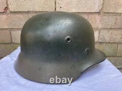 WW2 German Helmet Original Normandy Camo Ex-Wire