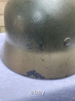 WW2 German Helmet Original Normandy Camo Ex-Wire