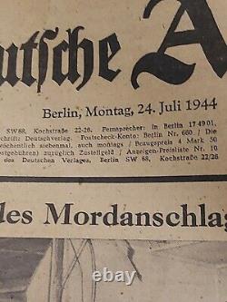 WW2 German July 1944 VALKYRIE Plot Hitler Wolf's Lair ORIGINAL NEWSPAPER WWII