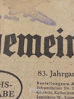 WW2 German July 1944 VALKYRIE Plot Hitler Wolf's Lair ORIGINAL NEWSPAPER WWII
