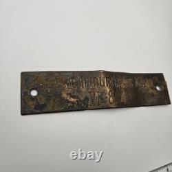 WW2 German Kriegsmarine Gewehrmunitionskammer Brass Sign Plate III 8.4 Original
