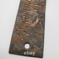 WW2 German Kriegsmarine Gewehrmunitionskammer Brass Sign Plate III 8.4 Original