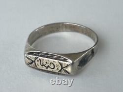 WW2 German LIBYA DAK Afrikakorps Silver Souvenir Ring North Africa Campaign