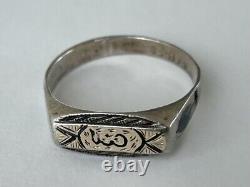 WW2 German LIBYA DAK Afrikakorps Silver Souvenir Ring North Africa Campaign