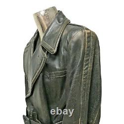 WW2 German Leather Officer Jacket Raka Horsehide TrenchCoat 38 (EU48) Luftwaffe