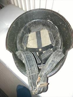 WW2 German Luftschutz Gladiator Steel Helmet Original Leather Strap And Liner